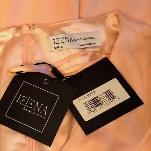 Mac Duggal Ieena Pink Long Sleeve One Piece Crepe Pant Suit 11232 Size 2 XS NWT - Picture 4 of 6